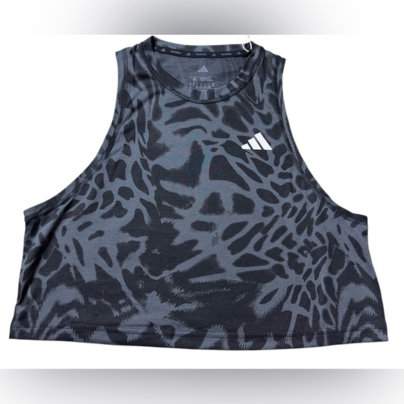 Adidas Women’s Training Tank Top Black black Camo cheetah Print Size Medium - Picture 2 of 11